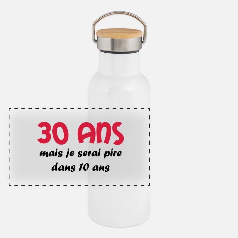30 ans Panorama Thermosflasche mit Bambusdeckel