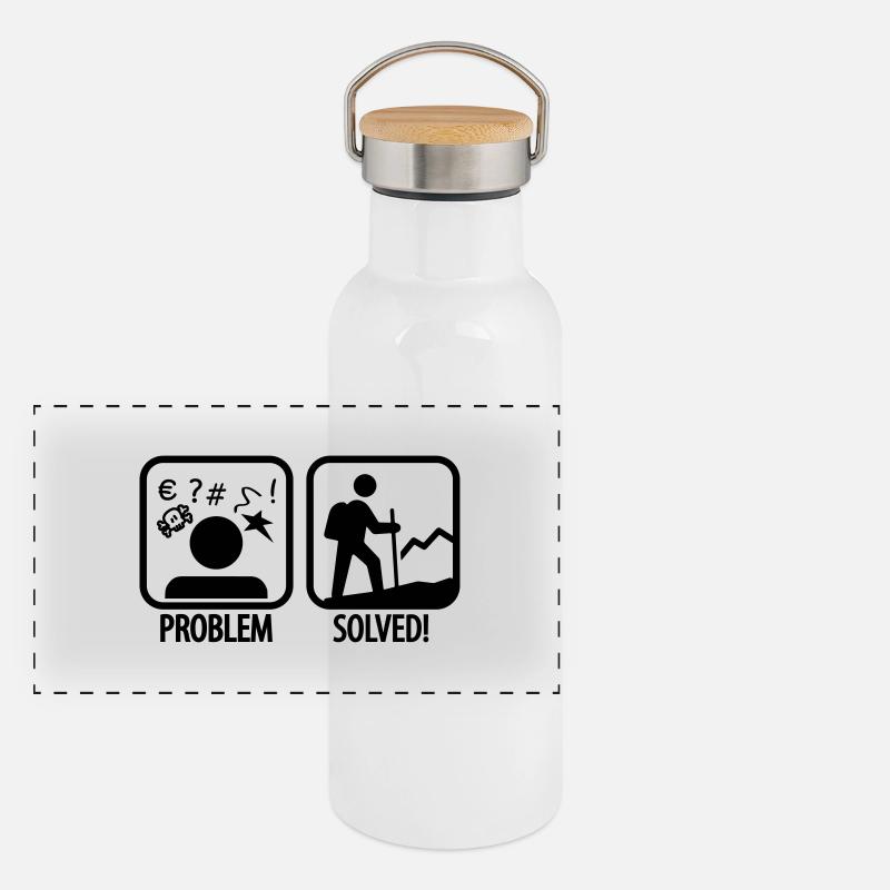 hiking: problem solved Panorama Thermosflasche mit Bambusdeckel