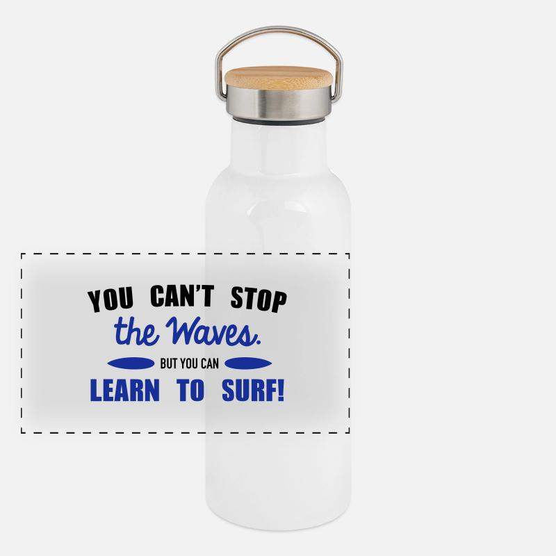 Learn to surf Panoramic Thermal Bottle with Bamboo Lid