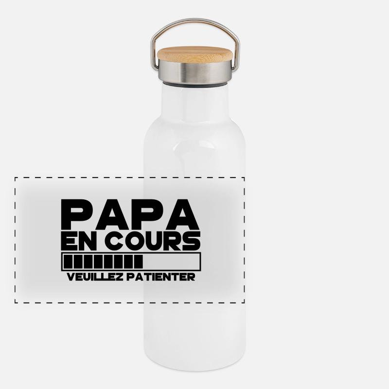 papa(veuillez patienter) Gourde isotherme avec bouchon en bambou