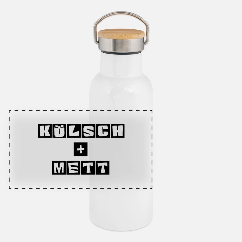 Kölsch und Mett Panorama Thermosflasche mit Bambusdeckel