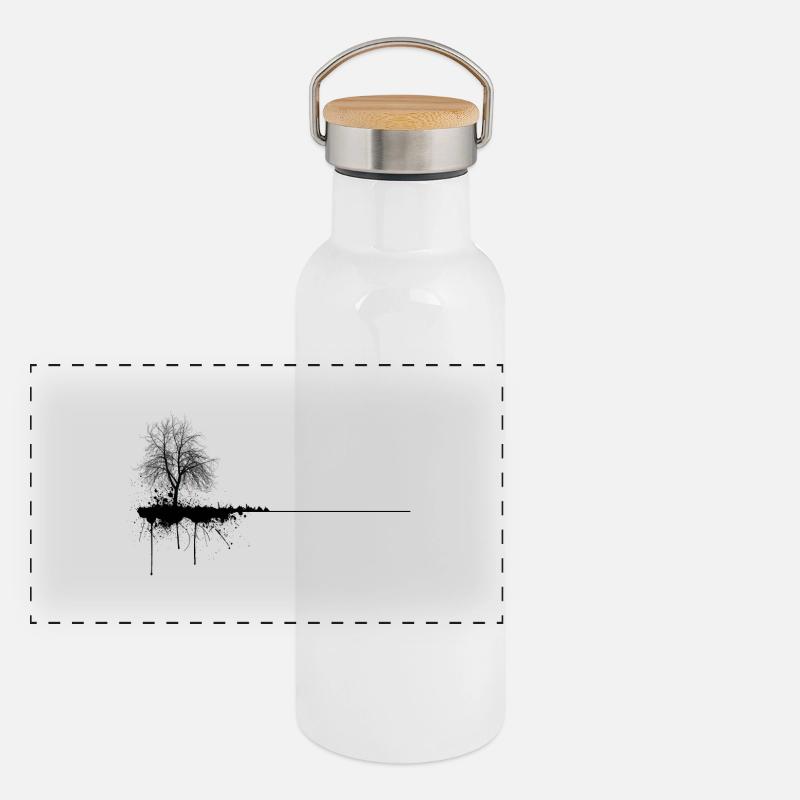 Ink Tree Panoramic Thermal Bottle with Bamboo Lid