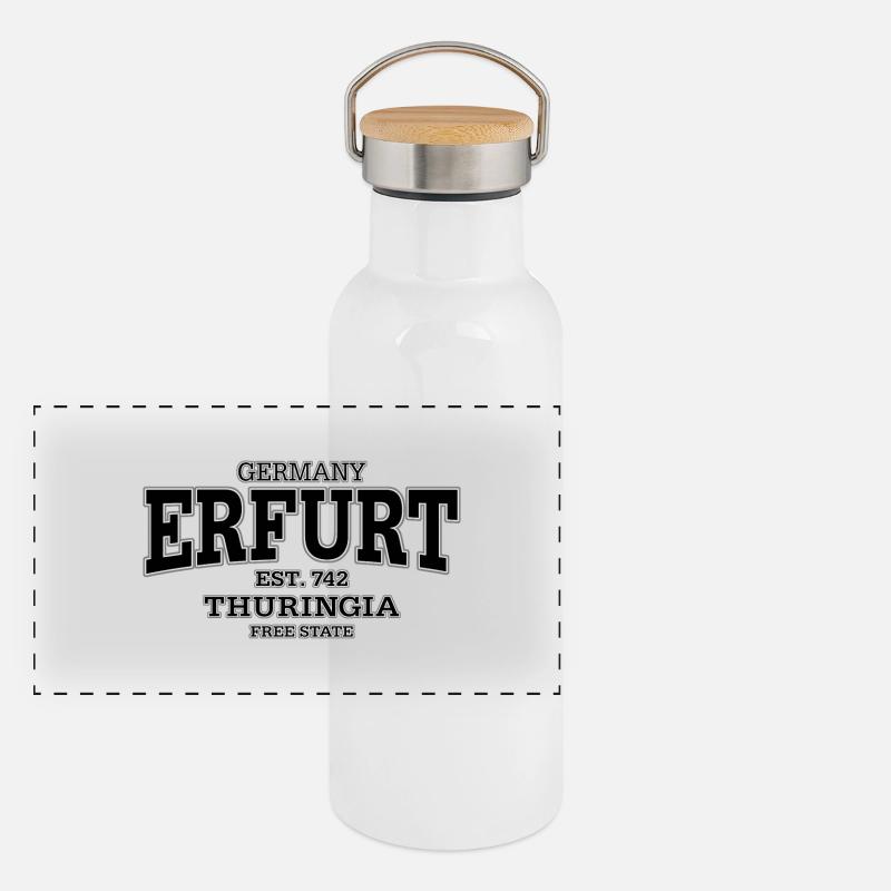 Erfurt Thuringia (black) Panoramic Thermal Bottle with Bamboo Lid