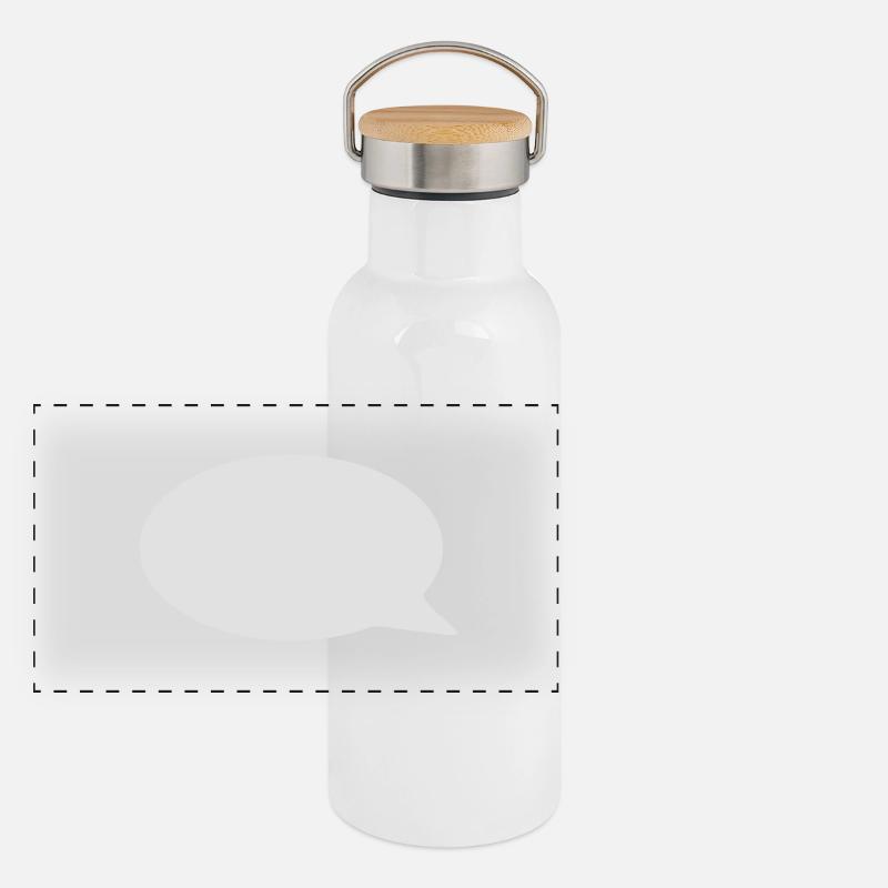 Sprechblase // Comic // Spruch machen // Aussage Panorama Thermosflasche mit Bambusdeckel