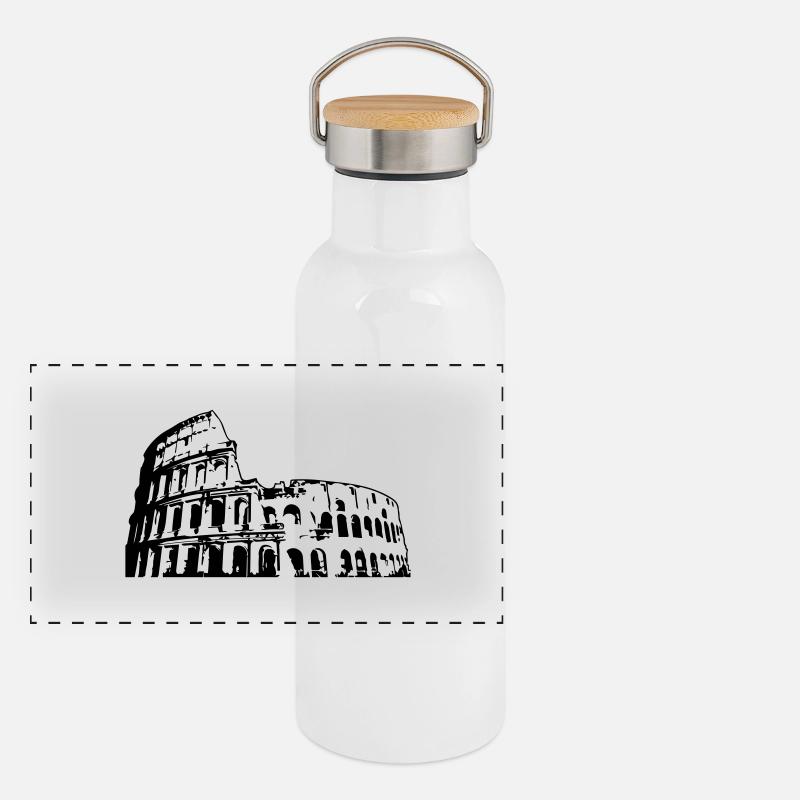 Rom - Kolosseum Panorama Thermosflasche mit Bambusdeckel