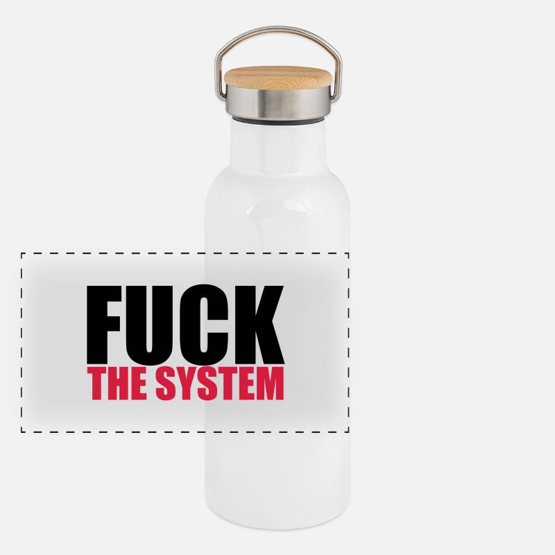 Fuck The System Panoramic Thermal Bottle with Bamboo Lid