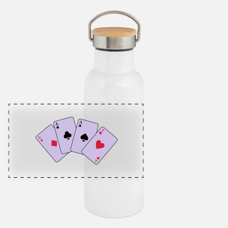 Card Game, Poker, Ace Panoramic Thermal Bottle with Bamboo Lid