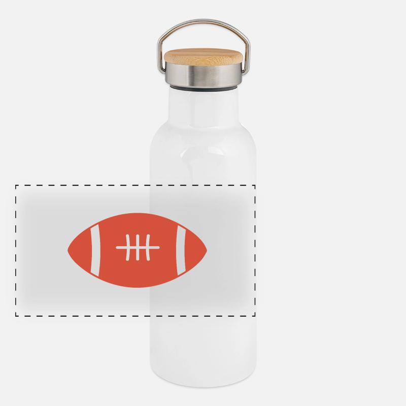 Ballon de rugby Gourde isotherme avec bouchon en bambou