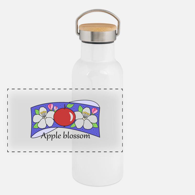 Fleur de pommier Gourde isotherme avec bouchon en bambou