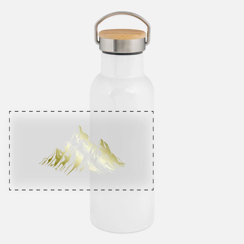 Mountains Alps Mountains Panoramic Thermal Bottle with Bamboo Lid