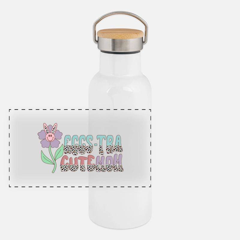 Eggs-Tra Süße Mutter Panorama Thermosflasche mit Bambusdeckel