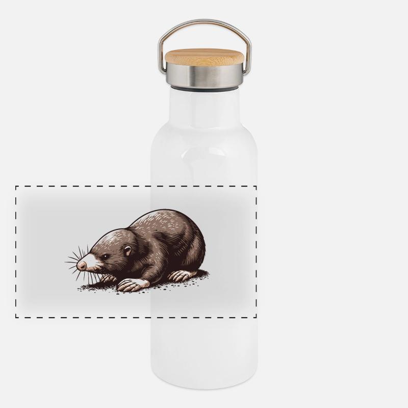 Taupe Gourde isotherme avec bouchon en bambou
