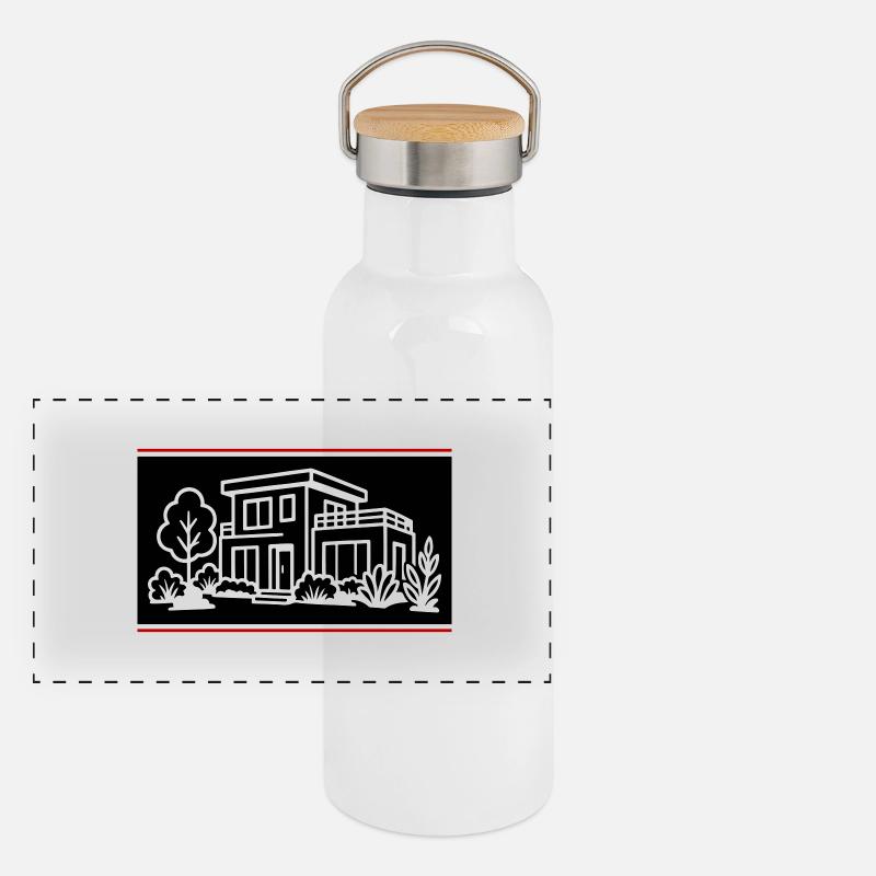 Maison Villa Propriété Gourde isotherme avec bouchon en bambou