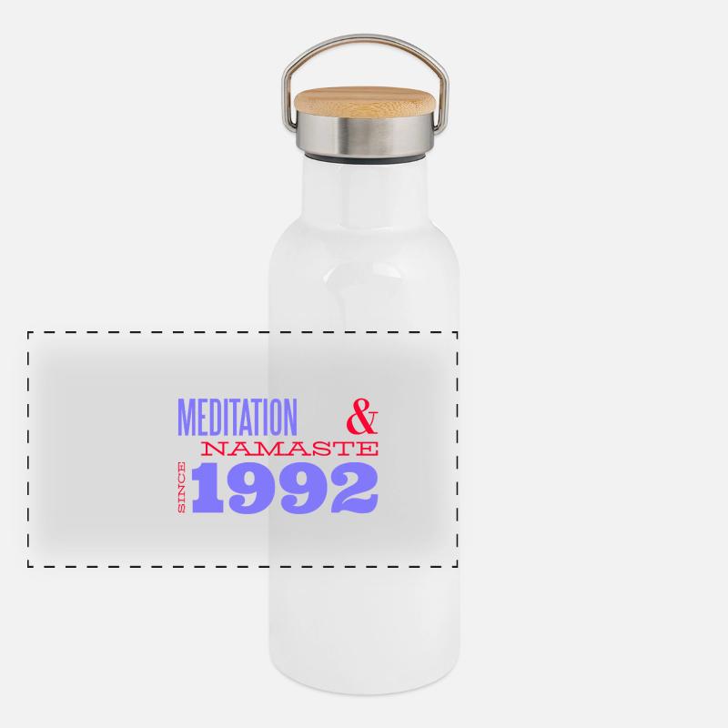 Meditating Since 1992 - 33 Years of Inner Peace - Panoramic Thermal Bottle with Bamboo Lid