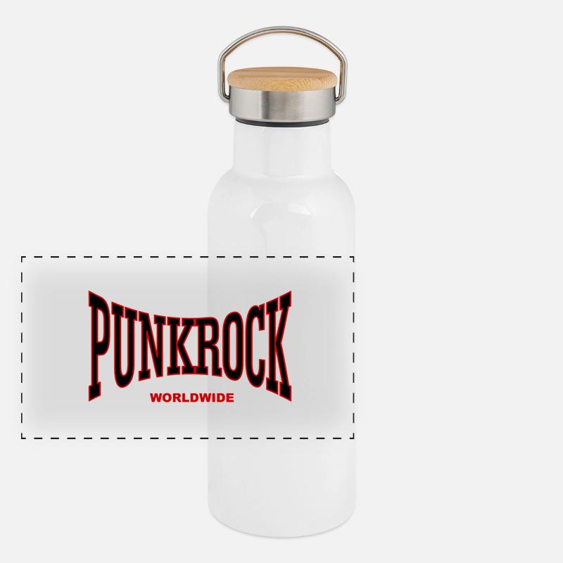 punkrock Panorama Thermosflasche mit Bambusdeckel