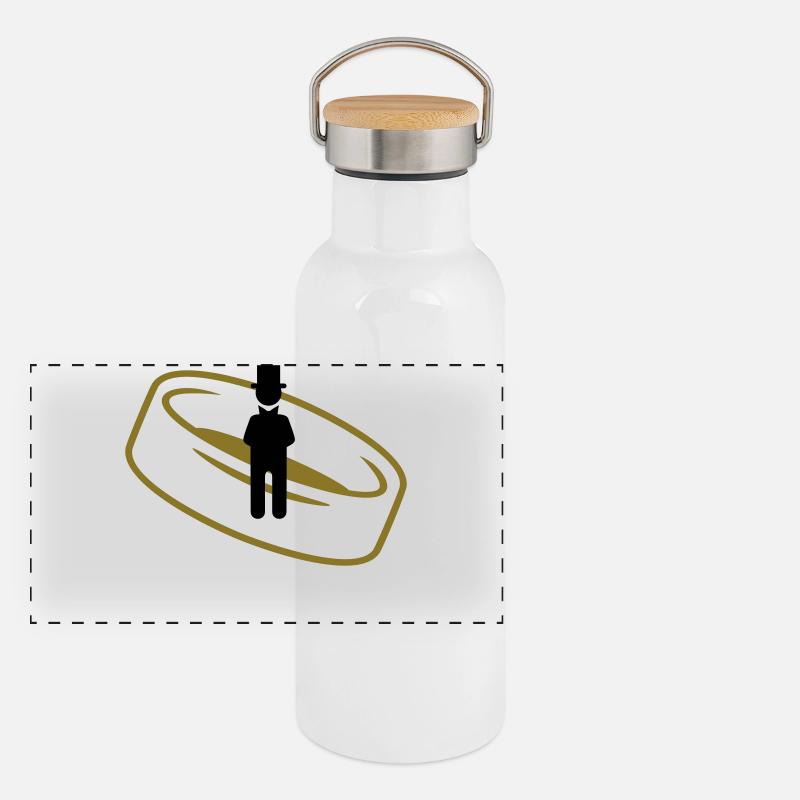 Bräutigam / groom (1c) Panorama Thermosflasche mit Bambusdeckel