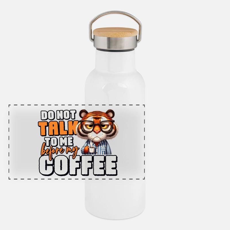 Tigre au café Gourde isotherme avec bouchon en bambou