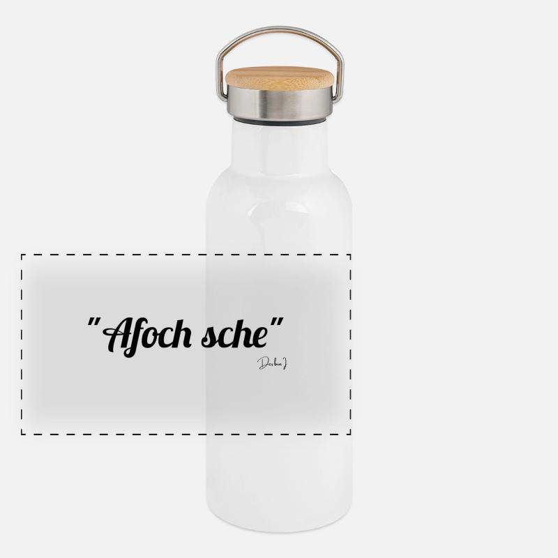 Afoch sche schwarz Panorama Thermosflasche mit Bambusdeckel