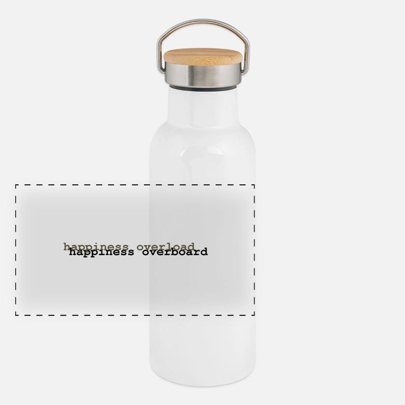 Parler de sentiments 4 - Gourde isotherme avec bouchon en bambou - blanc
