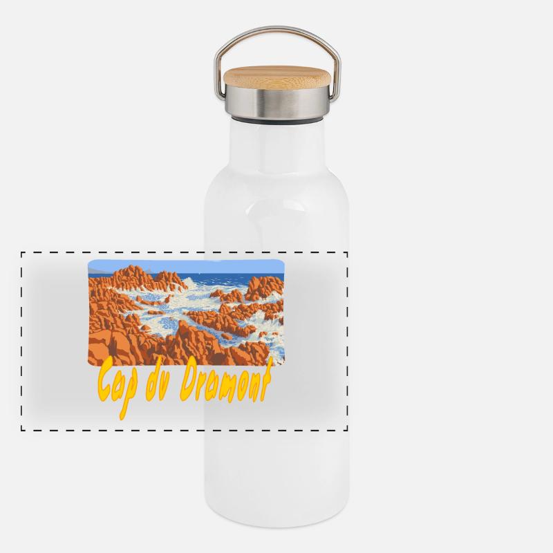 Cap du Dramont Panorama Thermosflasche mit Bambusdeckel