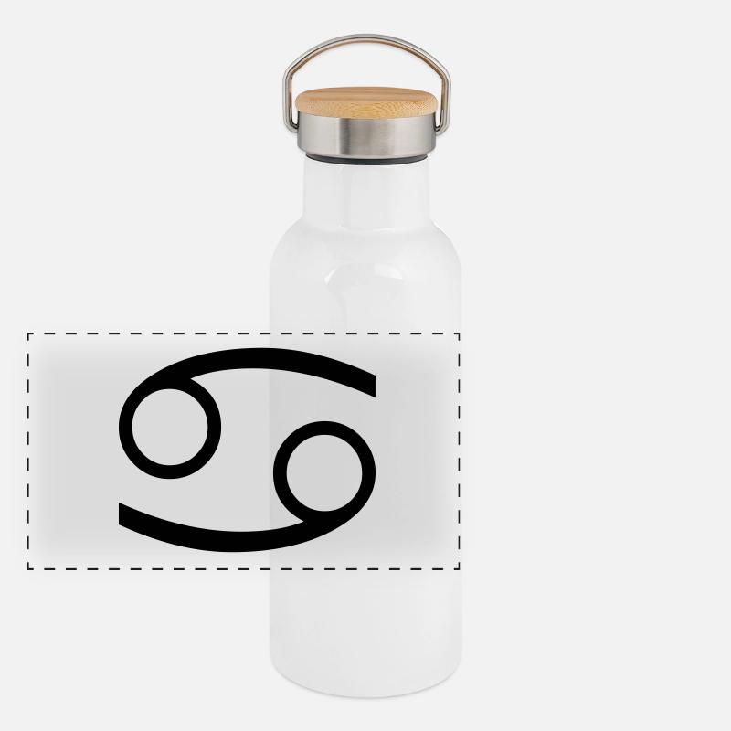 Sternzeichen: Krebs Panorama Thermosflasche mit Bambusdeckel