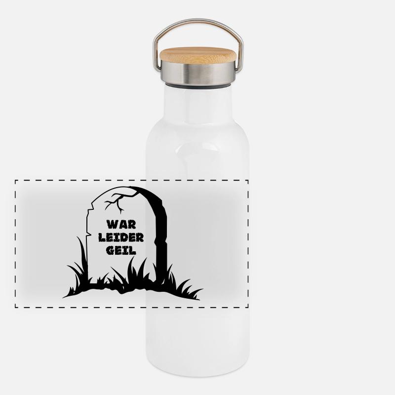 war leider geil Grabstein Panorama Thermosflasche mit Bambusdeckel