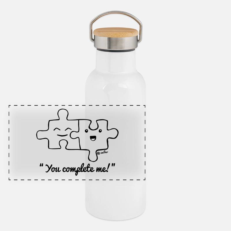 You Complete Me Panorama Thermosflasche mit Bambusdeckel