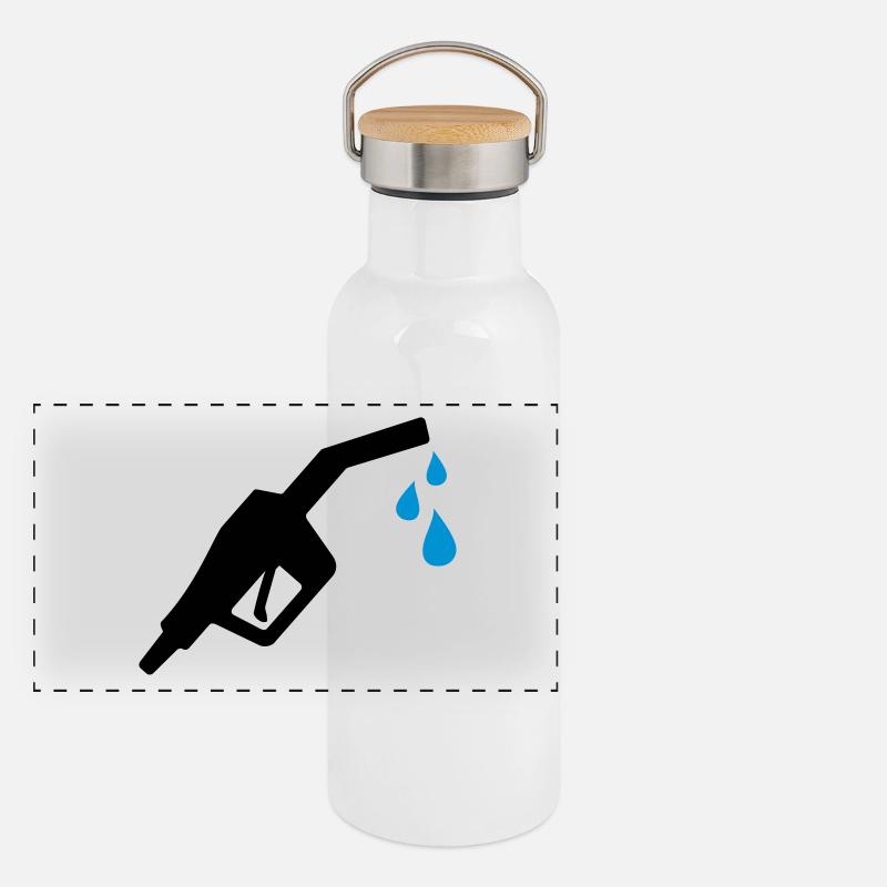 Tap gasoline Panoramic Thermal Bottle with Bamboo Lid