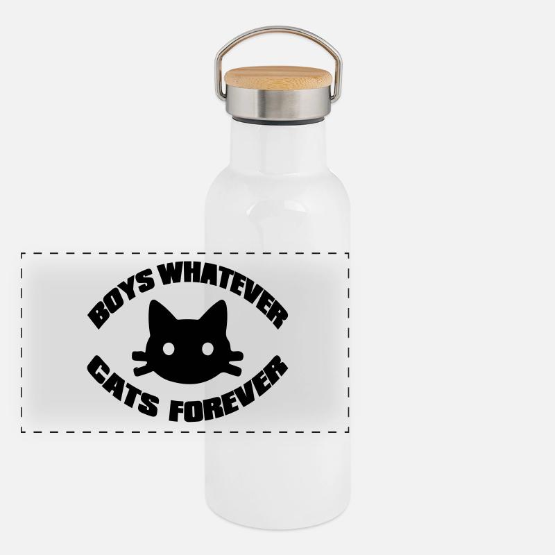 cats forever Panorama Thermosflasche mit Bambusdeckel