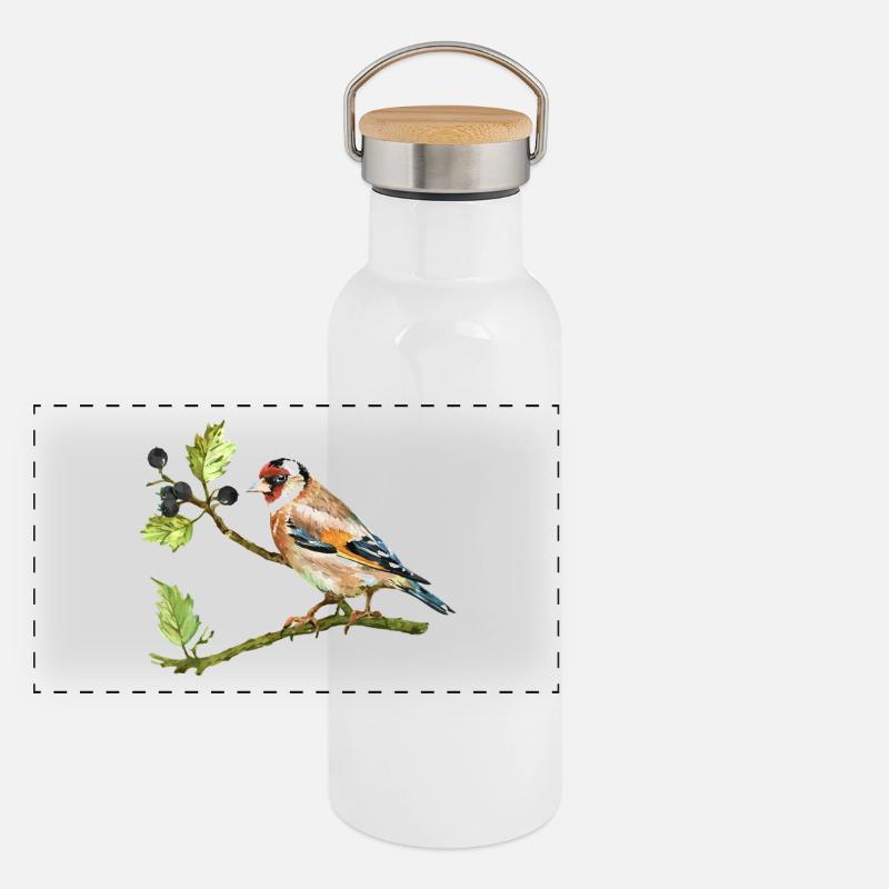Stieglitz Panorama Thermosflasche mit Bambusdeckel