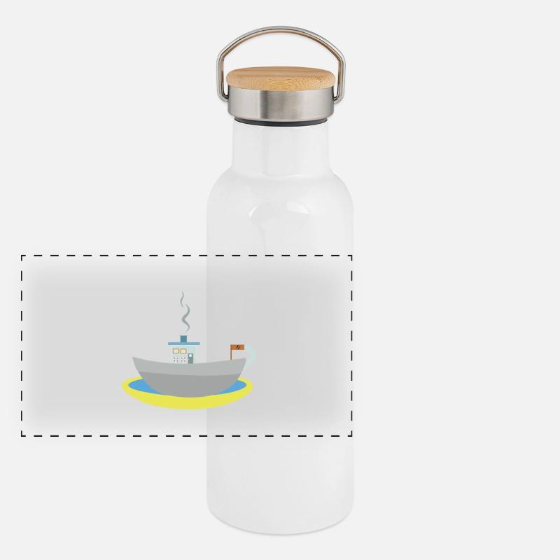 bateau tasse de café Gourde isotherme avec bouchon en bambou