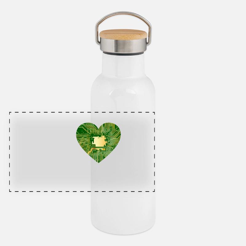 I love Electronics - électronique / idée cadeau Gourde isotherme avec bouchon en bambou