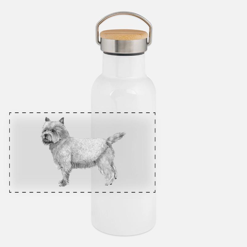 Cairn Terrier Gourde isotherme avec bouchon en bambou