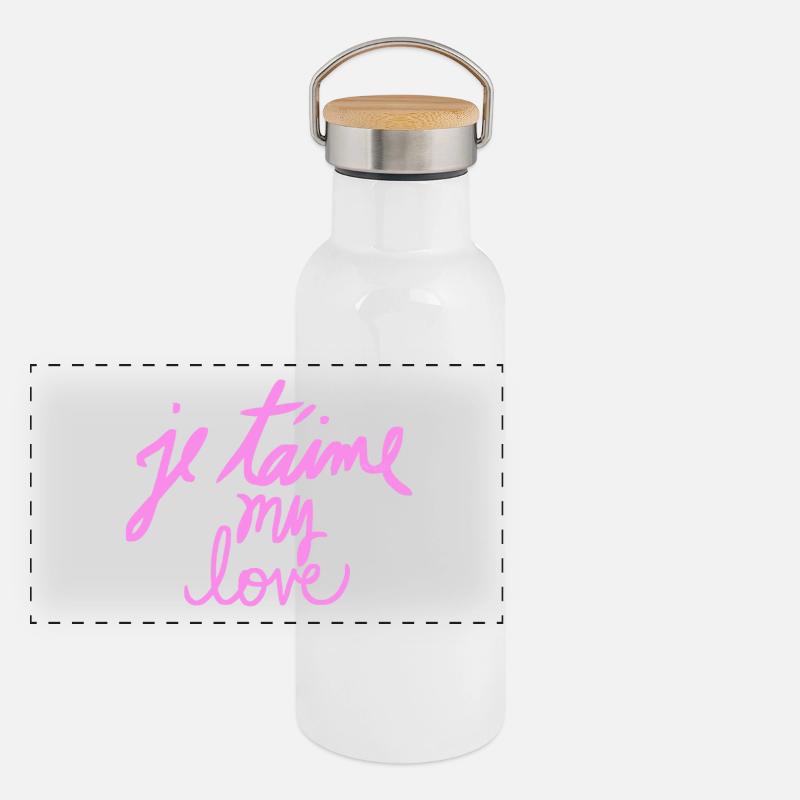 Mon amour Gourde isotherme avec bouchon en bambou