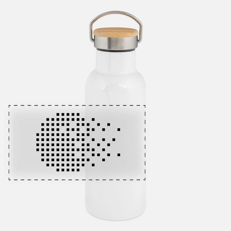 Cercle géométrique à partir de points Gourde isotherme avec bouchon en bambou