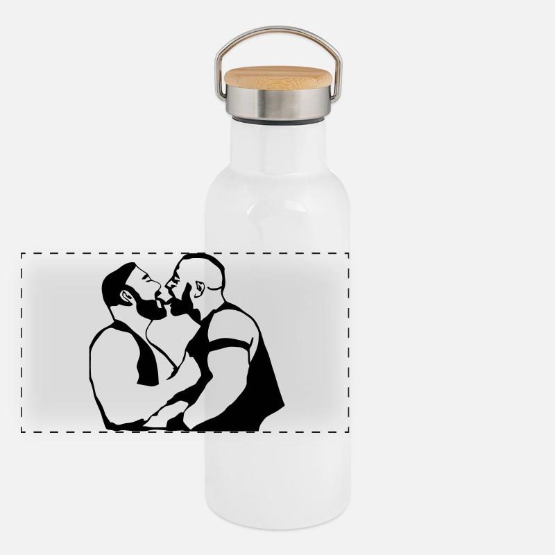 Panorama Thermosflasche mit Bambusdeckel