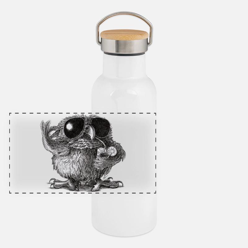 Panorama Thermosflasche mit Bambusdeckel