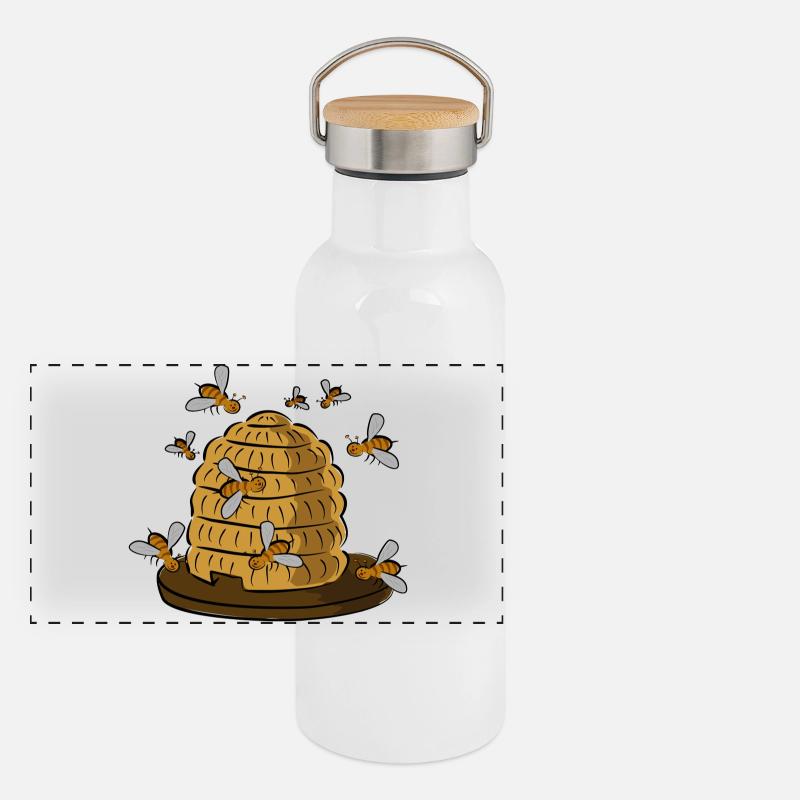 beehive Panoramic Thermal Bottle with Bamboo Lid
