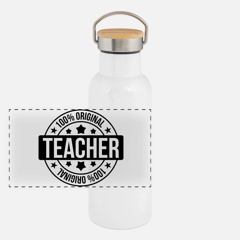 School / Teacher Panorama Thermosflasche mit Bambusdeckel