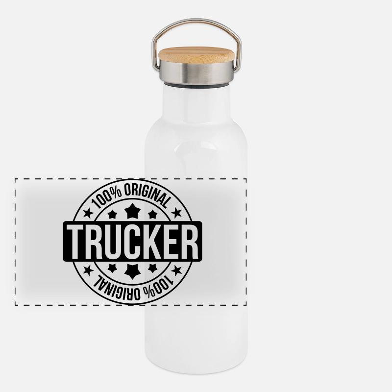 Trucker - Panoramic Thermal Bottle with Bamboo Lid - white