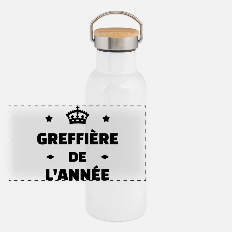 Urkundsbeamte / Clerk / Registrierung / Gericht Panorama Thermosflasche mit Bambusdeckel