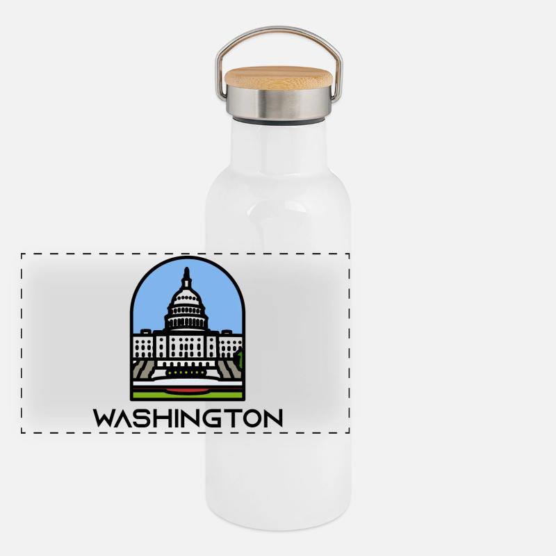 Washington - Capitole de l’État de Washington Gourde isotherme avec bouchon en bambou