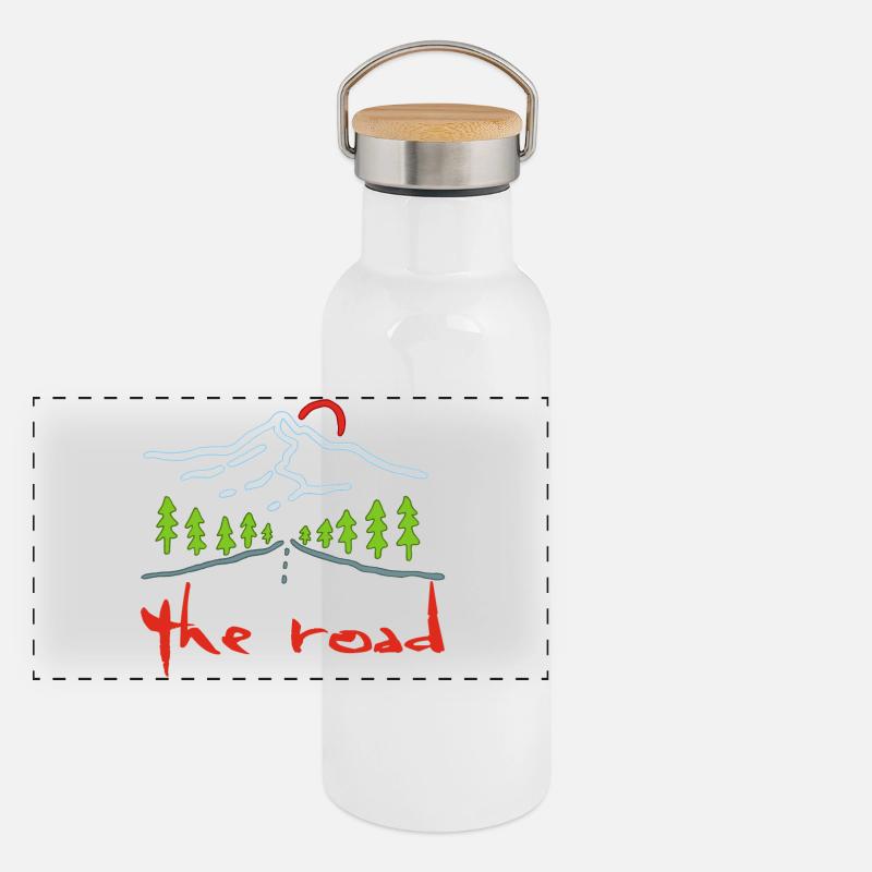 Die Straße Panorama Thermosflasche mit Bambusdeckel