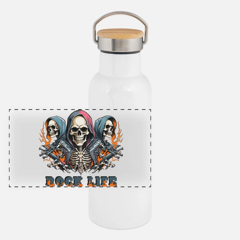 Rock Leben Panorama Thermosflasche mit Bambusdeckel