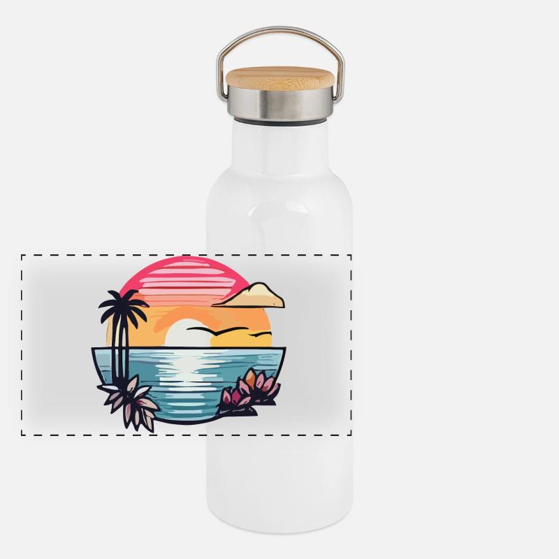 Gourde isotherme avec bouchon en bambou