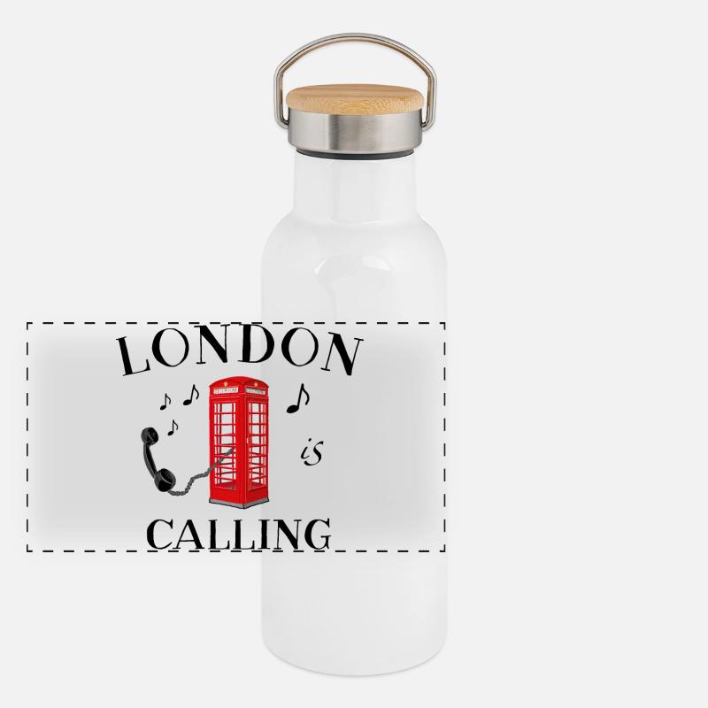Londres appelle, Angleterre, cabine téléphonique rouge Gourde isotherme avec bouchon en bambou