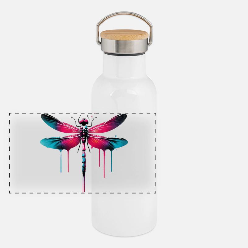 Libelle Panorama Thermosflasche mit Bambusdeckel