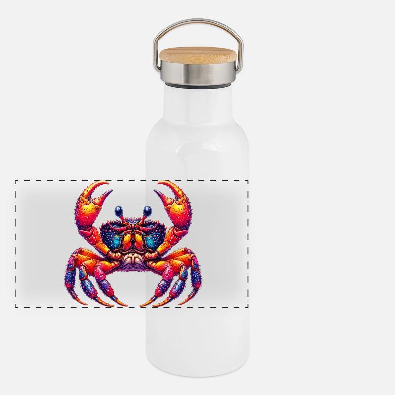 Crab Panoramic Thermal Bottle with Bamboo Lid