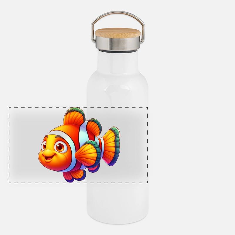 Poisson-clown Gourde isotherme avec bouchon en bambou
