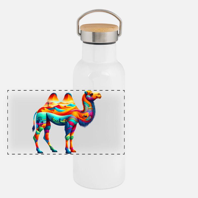 Panorama Thermosflasche mit Bambusdeckel